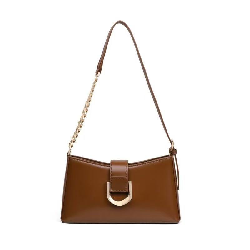 Luxury Retro Shoulder Bag PU Leather Solid Color