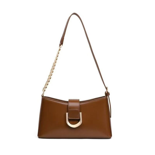 Luxury Retro Shoulder Bag PU Leather Solid Color