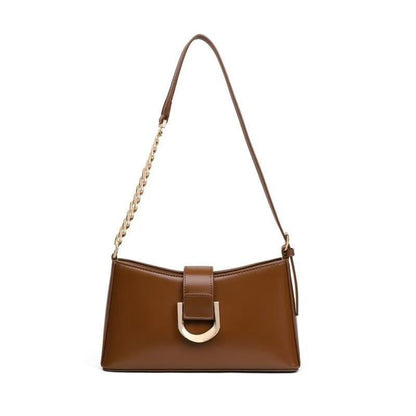 Luxury Retro Shoulder Bag PU Leather Solid Color