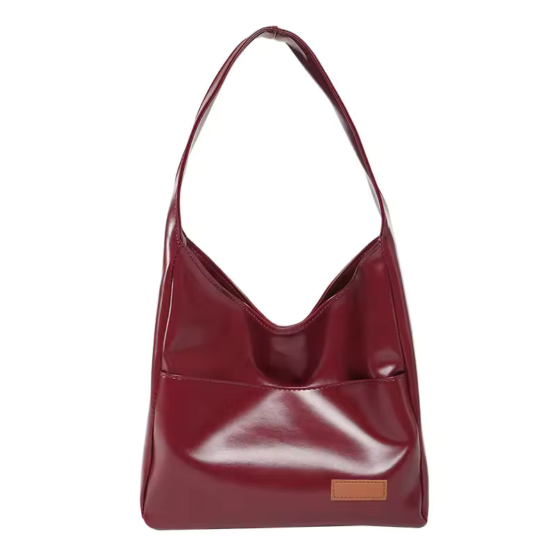 Large Capacity Bracket Women PU Leather Bag