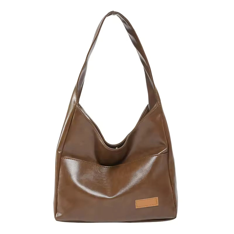 Large Capacity Bracket Women PU Leather Bag