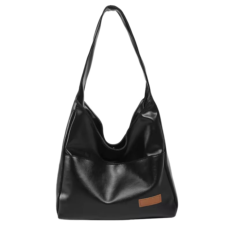 Large Capacity Bracket Women PU Leather Bag