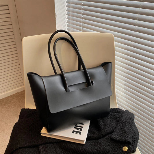Luxury Retro Shoulder Bag Solid Color PU Leather