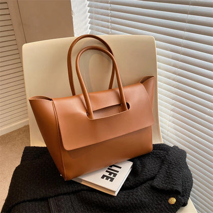 Luxury Retro Shoulder Bag Solid Color PU Leather